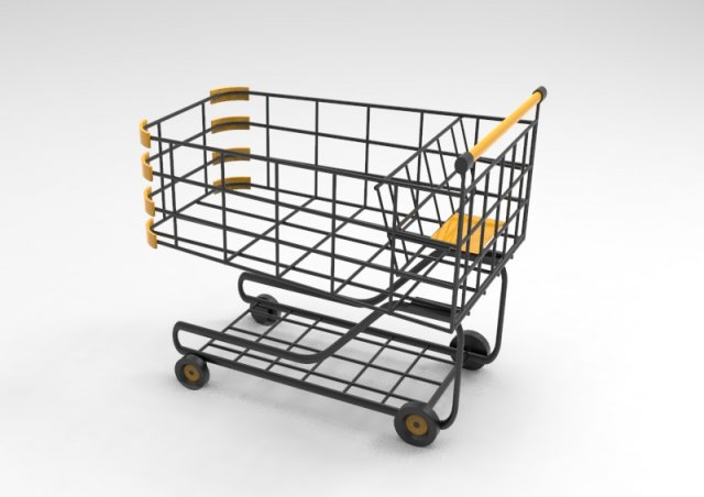 Shopping Cart 3D Модель .c4d .max .obj .3ds .fbx .stl .blend 