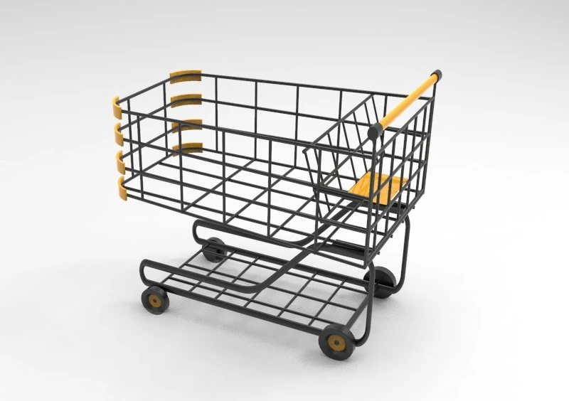 Shopping Cart 3D Model .c4d .max .obj .3ds .fbx .stl .blend