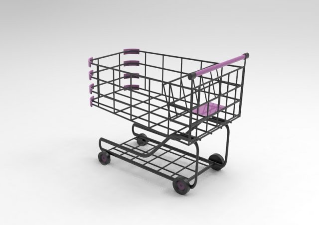 Shopping Cart 3D Model .c4d .max .obj .3ds .fbx .stl .blend 