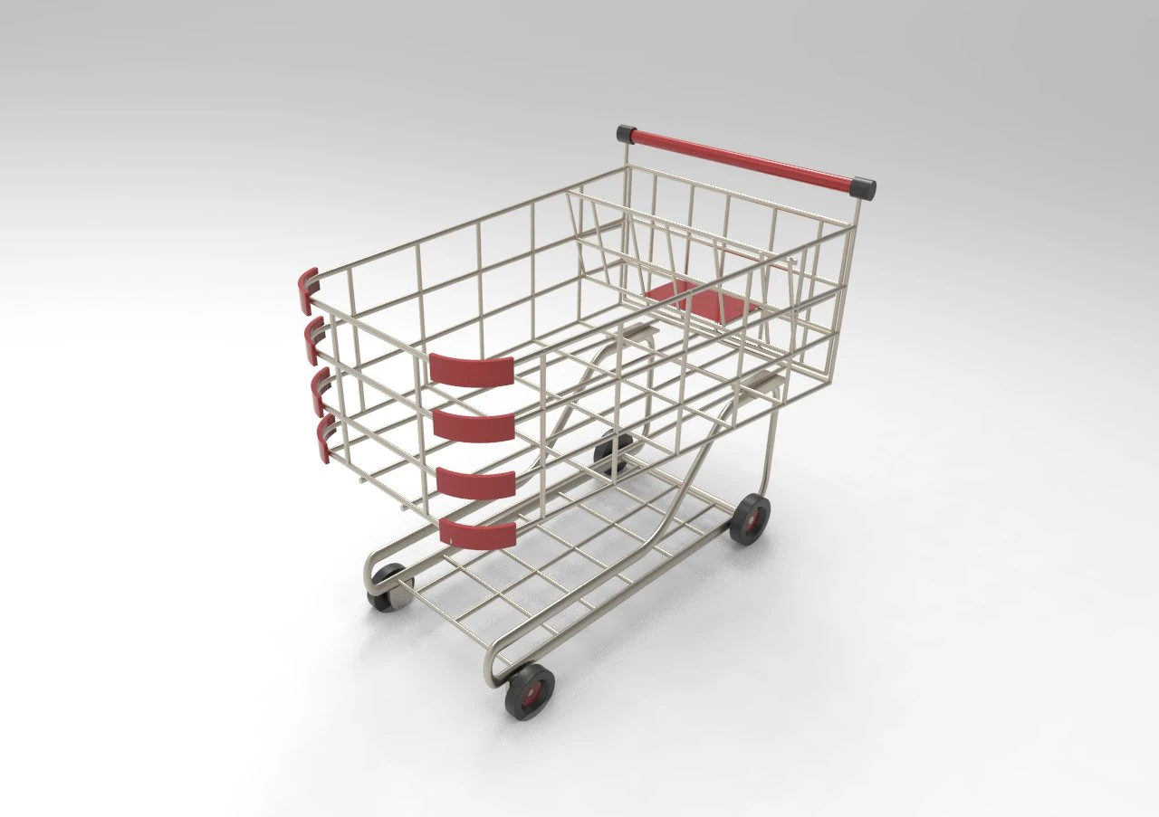 Shopping Cart 3D Model .c4d .max .obj .3ds .fbx .stl .blend 