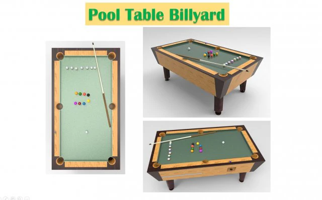 Pool table billiard 3D Model .c4d .max .obj .3ds .fbx .stl .blend 
