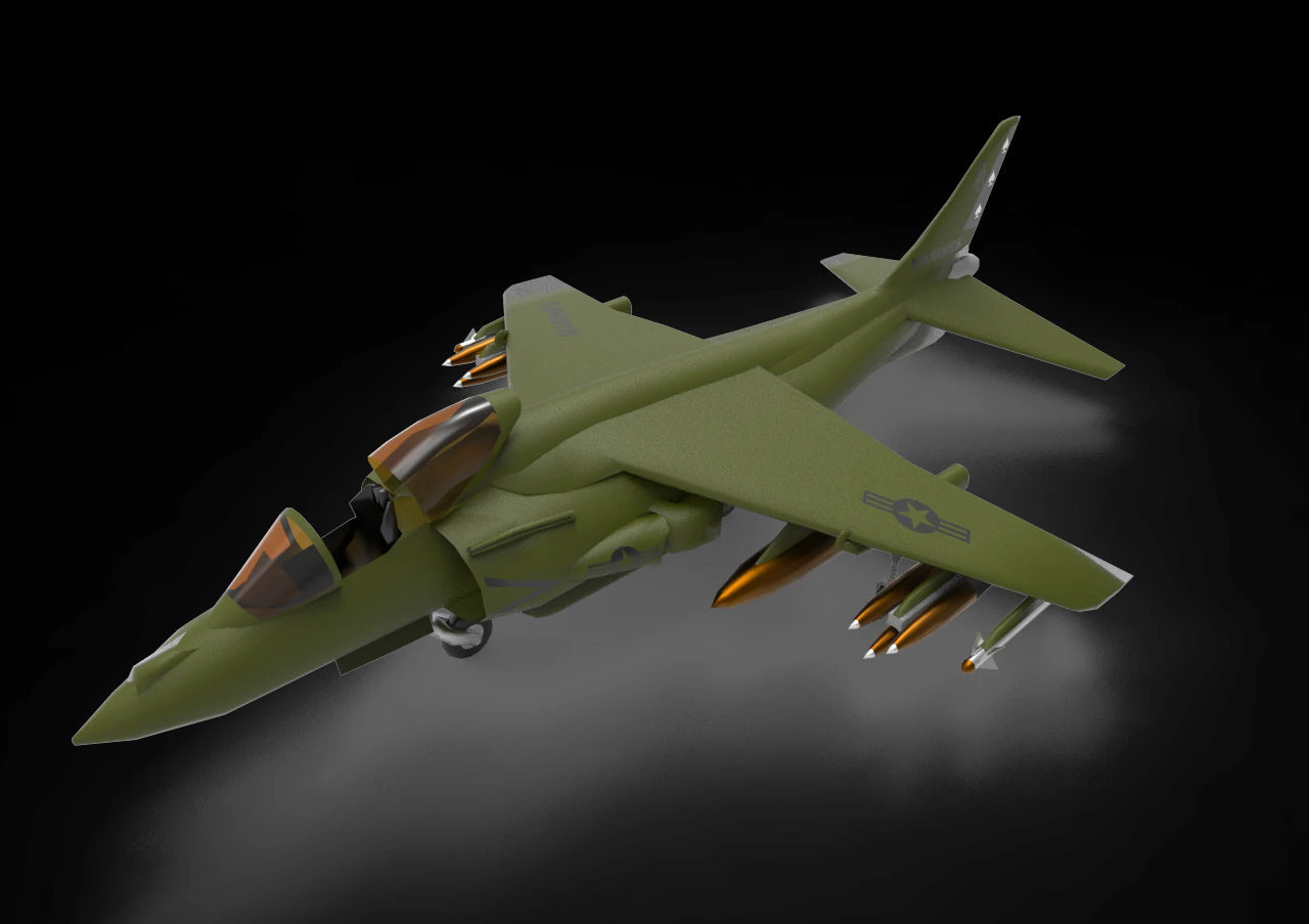 McDonnell Douglas AV-8B Harrier 3D Model .c4d .max .obj .3ds .fbx .stl .blend
