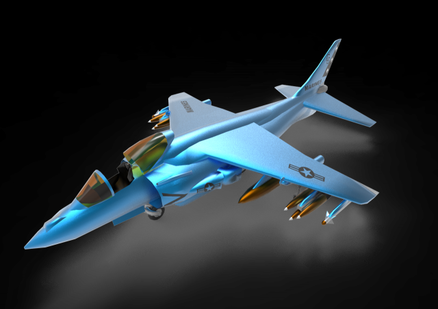 McDonnell Douglas AV-8B Harrier 3D Model .c4d .max .obj .3ds .fbx .stl .blend 
