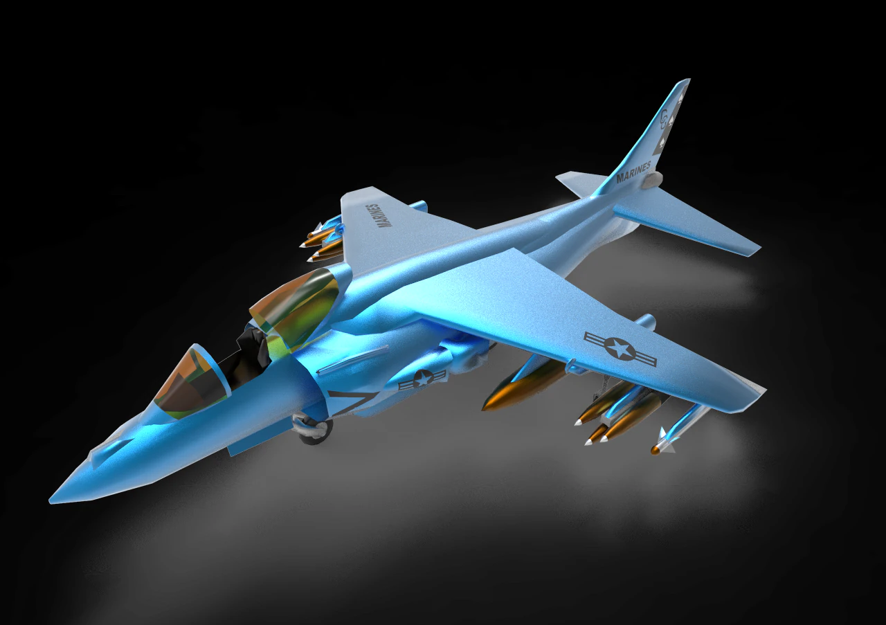 McDonnell Douglas AV-8B Harrier 3D Model .c4d .max .obj .3ds .fbx .stl .blend 