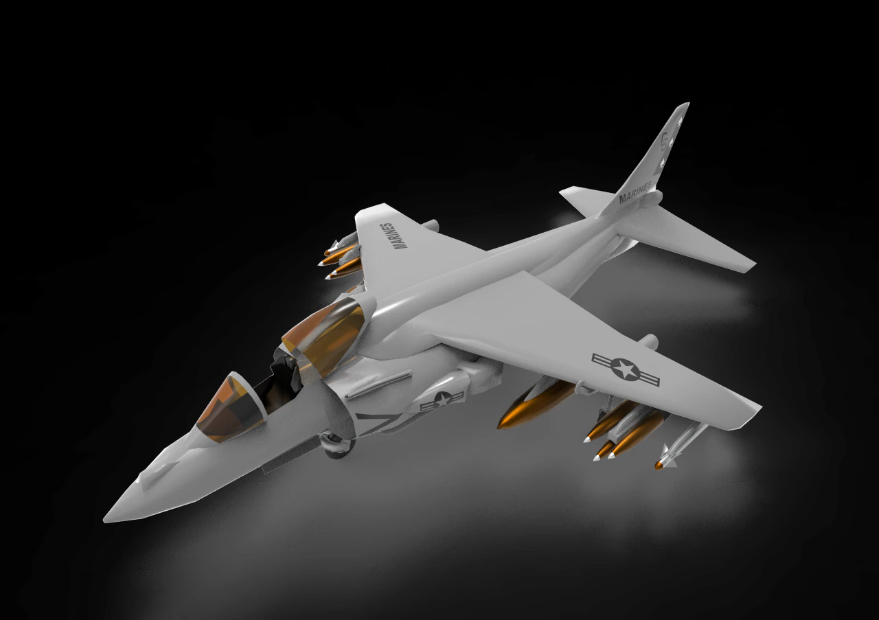 McDonnell Douglas AV-8B Harrier 3D Model .c4d .max .obj .3ds .fbx .stl .blend 