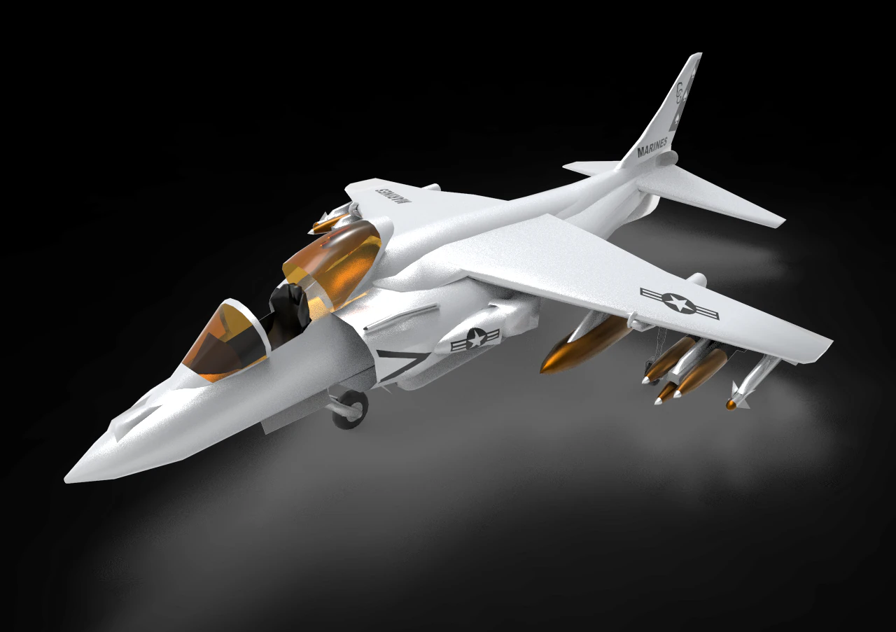 McDonnell Douglas AV-8B Harrier 3D Model .c4d .max .obj .3ds .fbx .stl .blend 