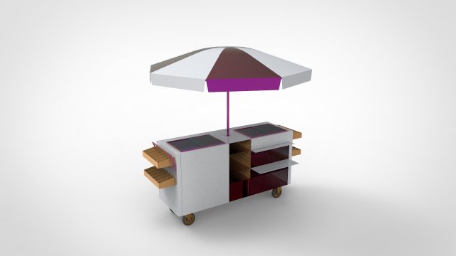 Ice cream stand cart Modèle 3D .c4d .max .obj .3ds .fbx .stl .blend 