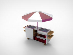 Ice cream stand cart Modèle 3D