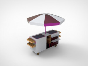 Ice cream stand cart Modèle 3D