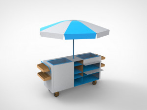 Ice cream stand cart 3D Model