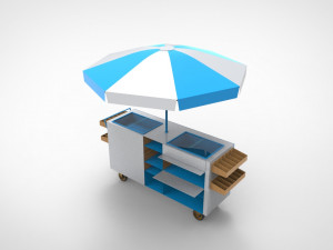 Ice cream stand cart 3D Model