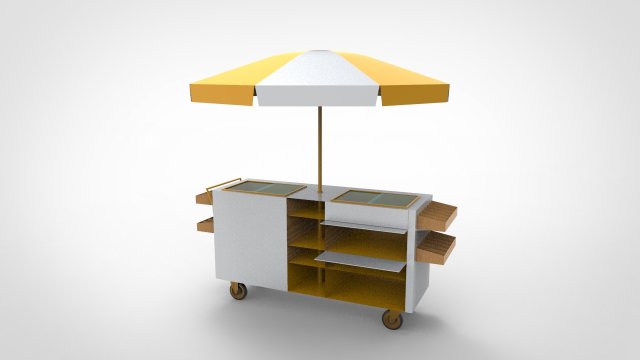 Ice cream stand cart Model 3D .c4d .max .obj .3ds .fbx .stl .blend 