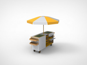 Ice cream stand cart Model 3D