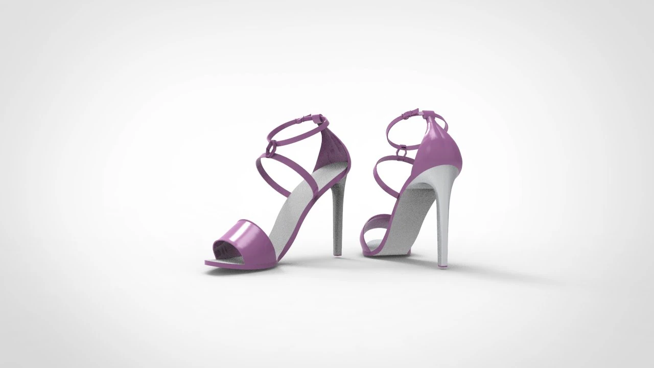 High-heeled shoe 3D Model .c4d .max .obj .3ds .fbx .stl .blend 
