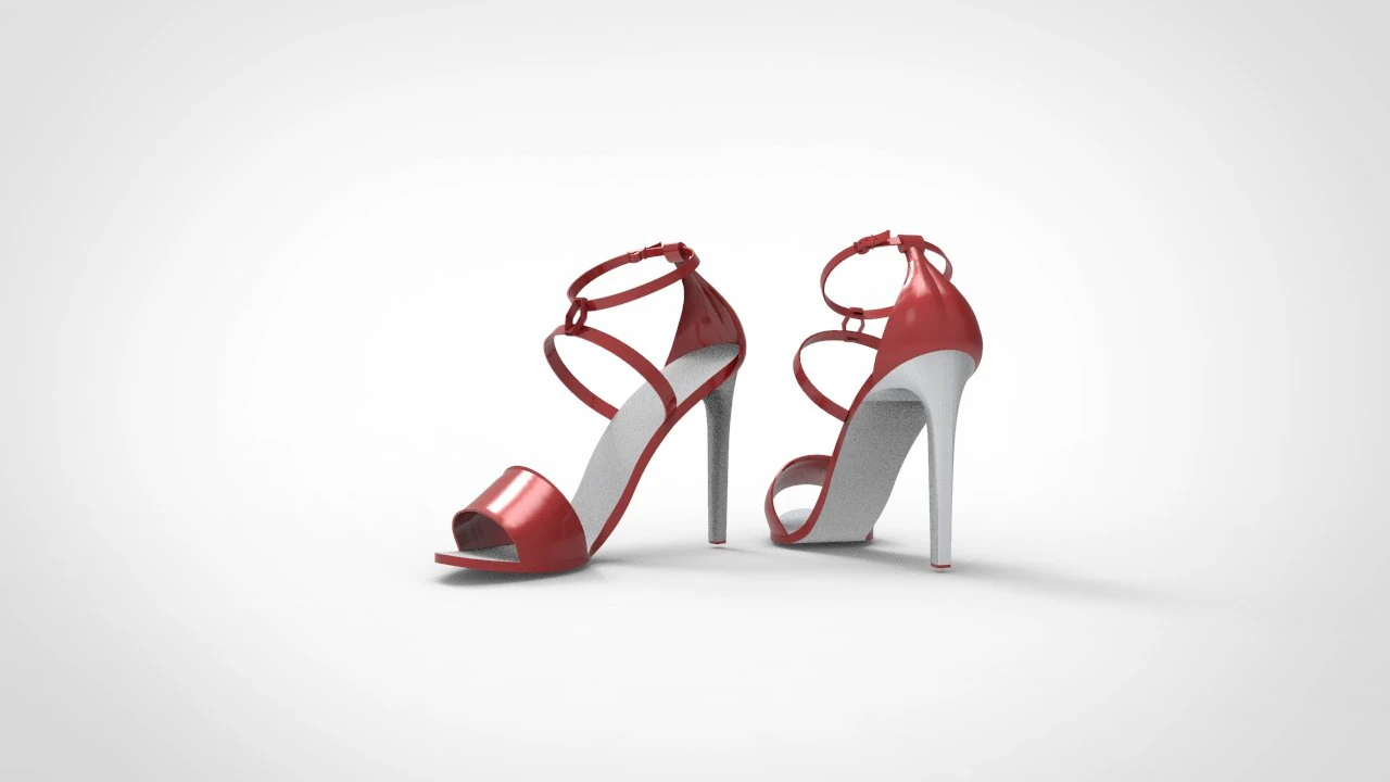 High-heeled shoe 3D Model .c4d .max .obj .3ds .fbx .stl .blend 