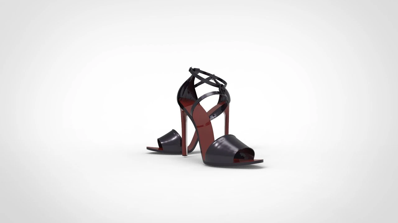 High-heeled shoe 3D Model .c4d .max .obj .3ds .fbx .stl .blend 