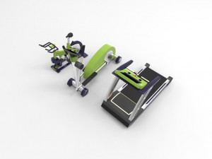 Gym equipment collection 3D Model