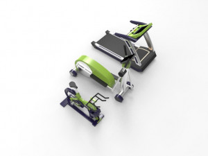 Gym equipment collection 3D Model