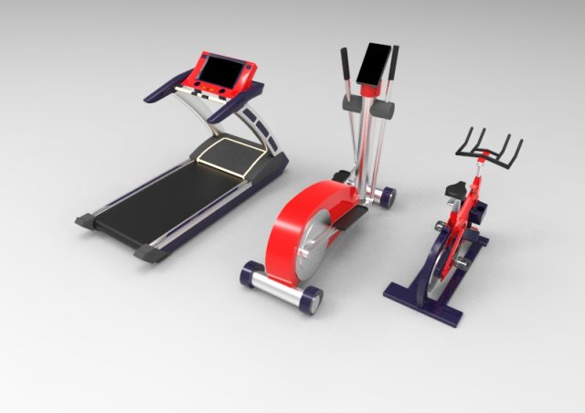 Gym equipment collection 3Dモデル .c4d .max .obj .3ds .fbx .stl .blend 
