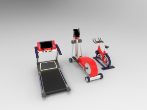 Gym equipment collection 3Dモデル