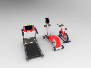 Gym equipment collection 3D Model