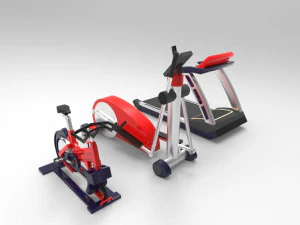 Gym equipment collection 3D Model
