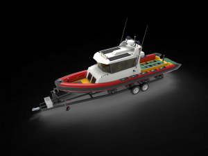 Patrol Boat with trailer 3D Model