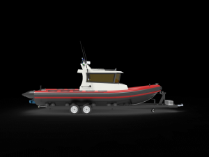 Patrol Boat with trailer Modelo 3D