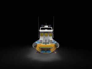 Patrol Boat with trailer 3D Model