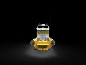 Patrol Boat with trailer Model 3D