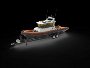 Patrol Boat with trailer 3D Model
