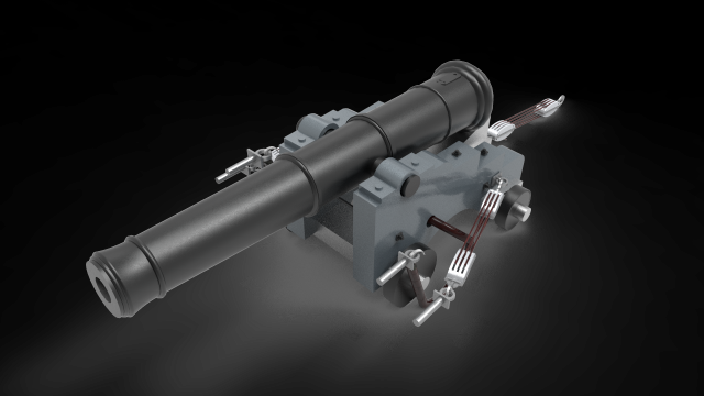 Classic Naval weapon 3Dモデル .c4d .max .obj .3ds .fbx .stl .blend 