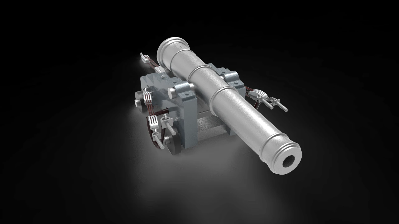 Classic Naval weapon 3D Model .c4d .max .obj .3ds .fbx .stl .blend 