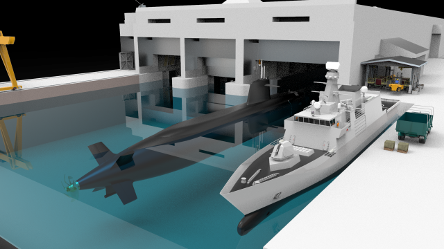 Base Naval Millitary 3D Model .c4d .max .obj .3ds .fbx .stl .blend 
