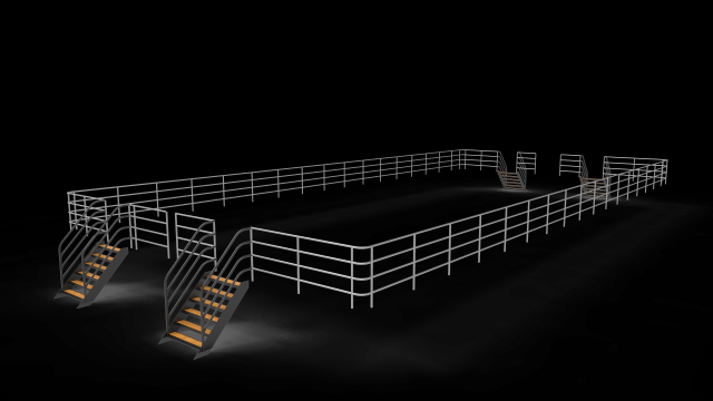 Railing deck ship 3D Model .c4d .max .obj .3ds .fbx .stl .blend 