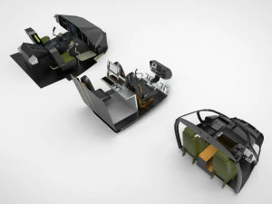Tipo Helic&oacute;ptero Cockpit Modelo 3D