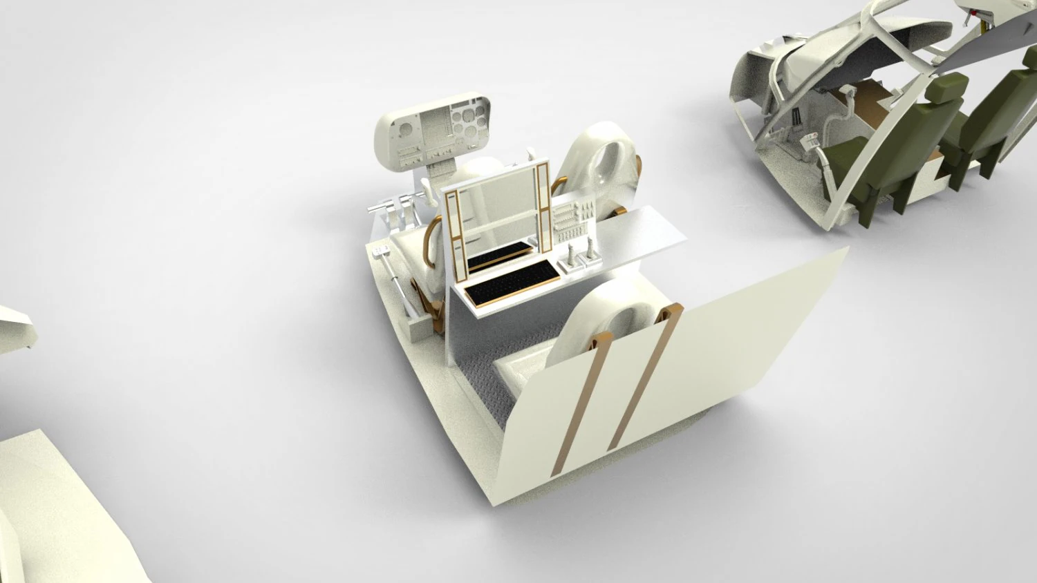 Cockpit helicopter 3 type 3D Model .c4d .max .obj .3ds .fbx .stl .blend 