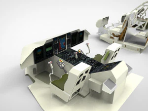Cockpit helicopter 3 type 3D Model