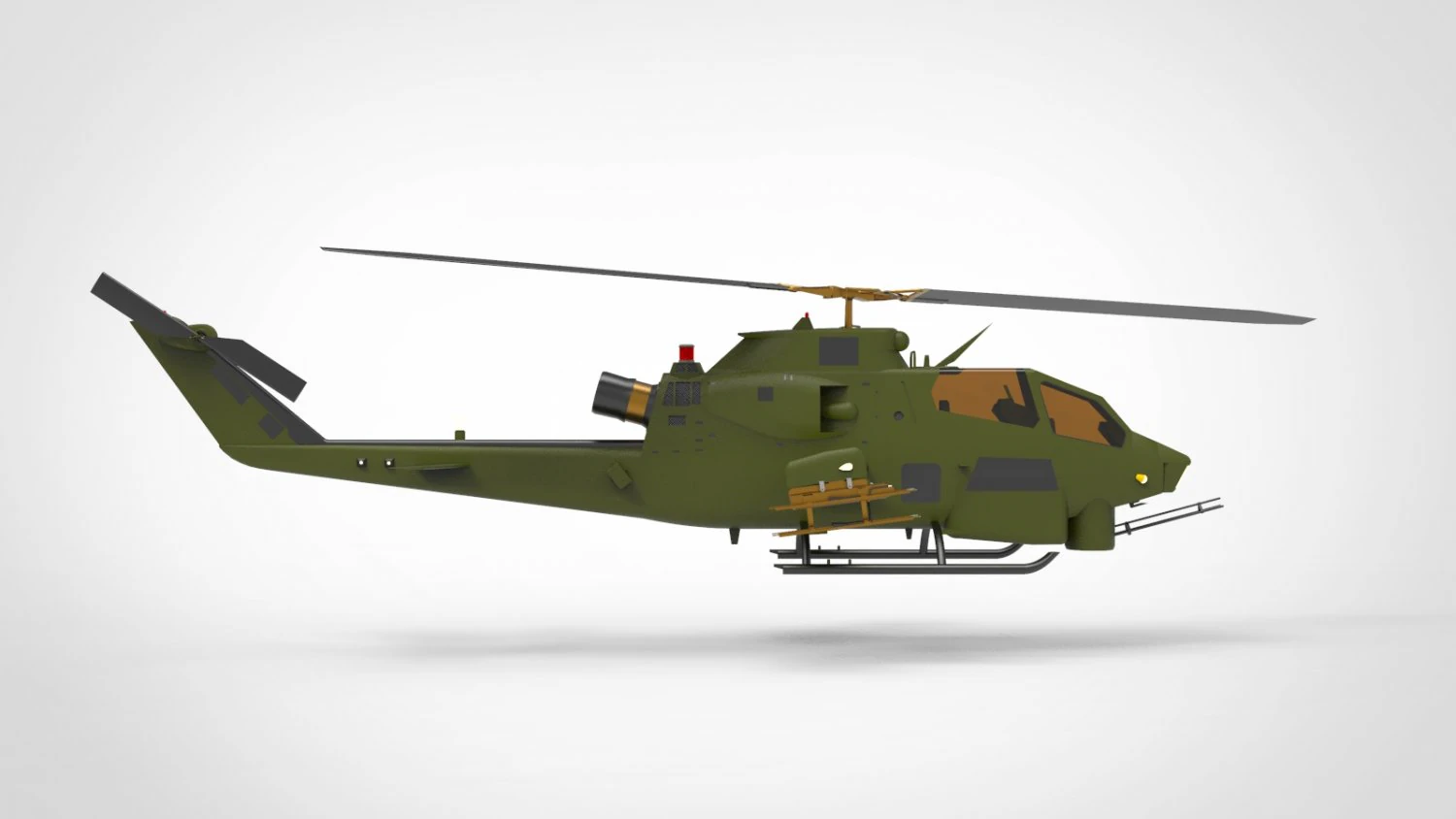 AH-1 Cobra Helicopter 3D Model .c4d .max .obj .3ds .fbx .stl .blend