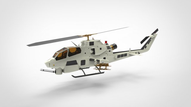 AH-1 Cobra Helicopter 3D 모델 .c4d .max .obj .3ds .fbx .stl .blend 