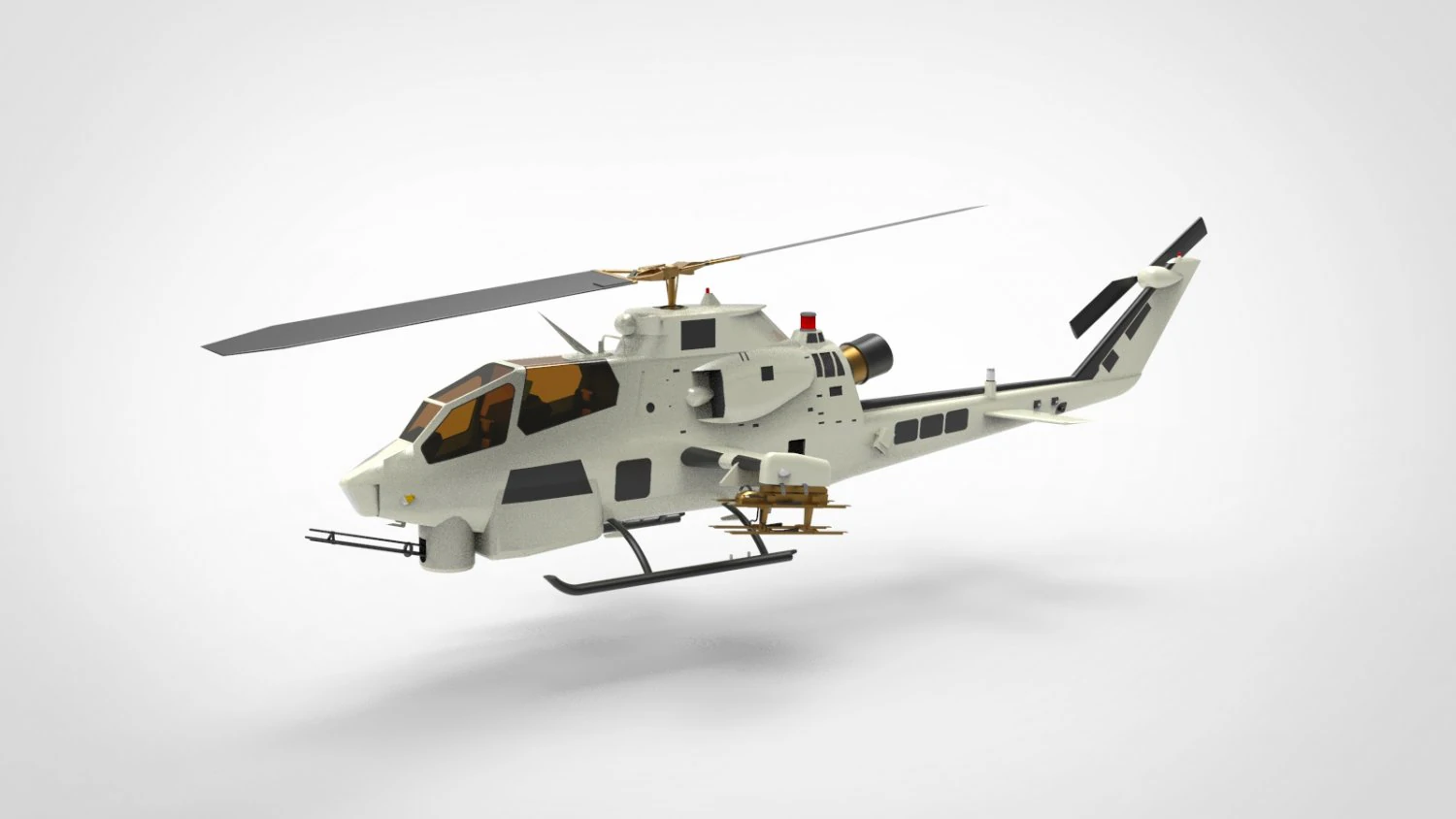 AH-1 Cobra Helicopter 3D Model .c4d .max .obj .3ds .fbx .stl .blend