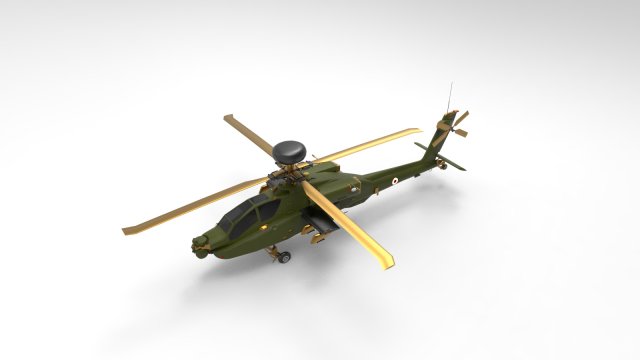 AH-64 Apache 3D 模型 .c4d .max .obj .3ds .fbx .stl .blend 