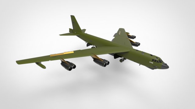 B-52 Stratofortress 3D 模型 .c4d .max .obj .3ds .fbx .stl .blend 