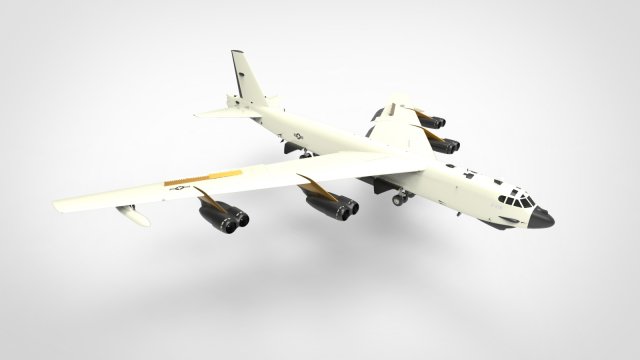 B-52 Stratofortress 3D Model .c4d .max .obj .3ds .fbx .stl .blend 
