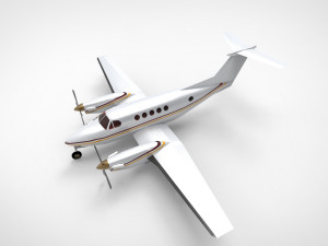 Beechcraft King Air airplane 3D Model