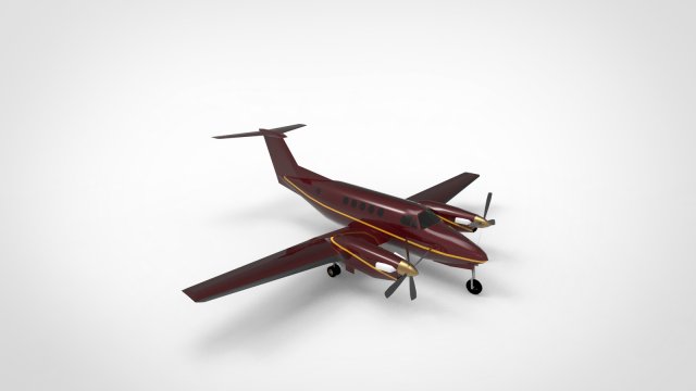 Beechcraft King Air airplane 3D Модель .c4d .max .obj .3ds .fbx .stl .blend 