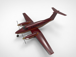 Beechcraft King Air airplane 3D Модель