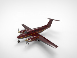 Beechcraft King Air airplane 3D Модель