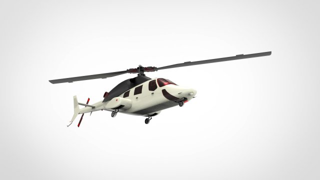Bell 222 3D Model .c4d .max .obj .3ds .fbx .stl .blend 