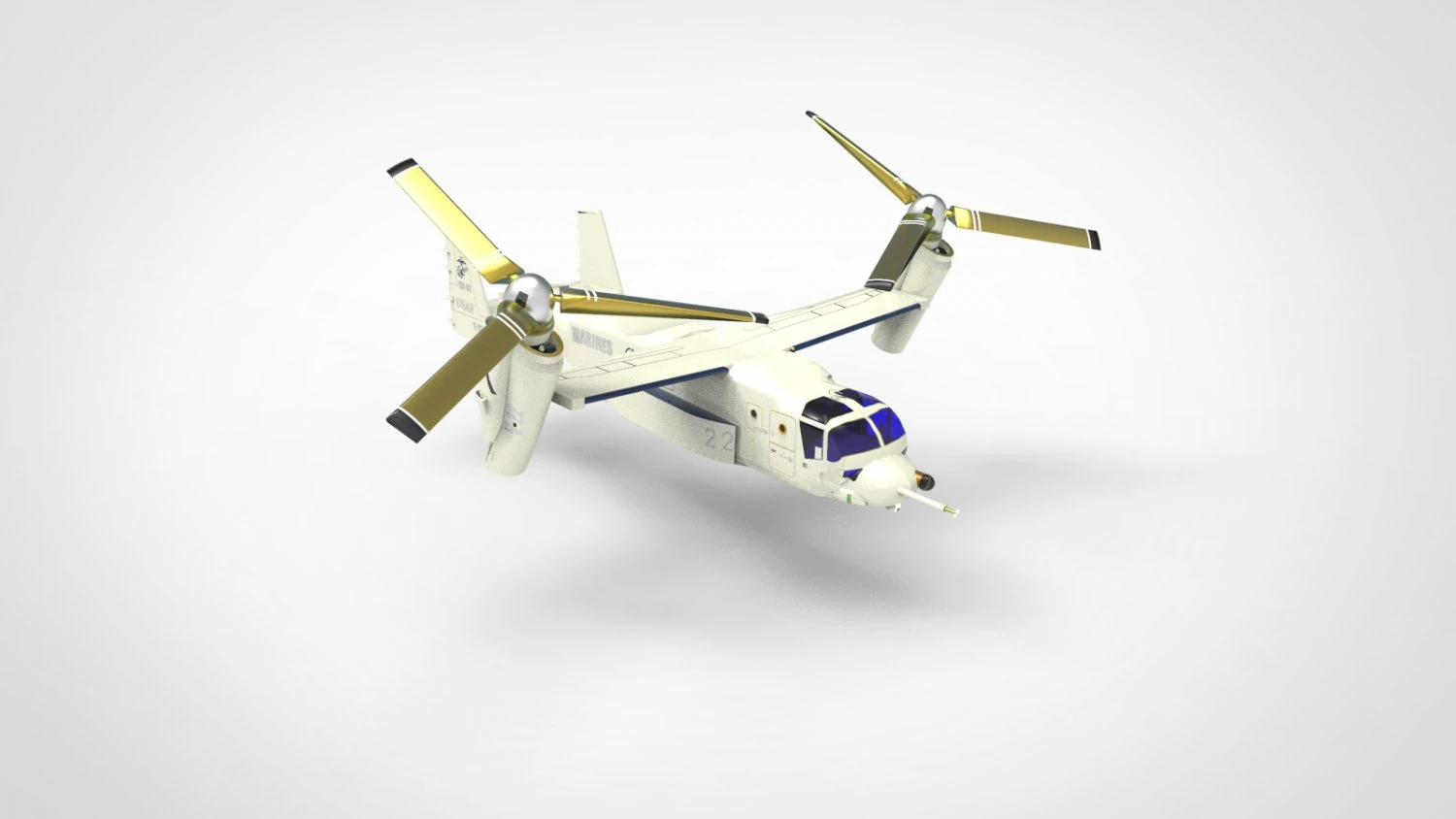 Bell Boeing MV-22B Osprey 3D Model .c4d .max .obj .3ds .fbx .stl .blend 